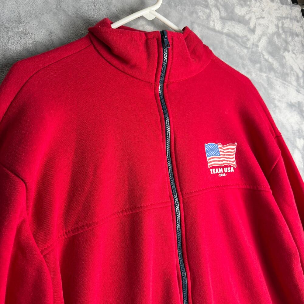 Team USA 2015 Olympic Jacket‎ Made In USA Red Full Zip Fleece Men’s XL